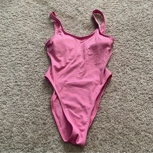 Pink High Leg Swim Suit